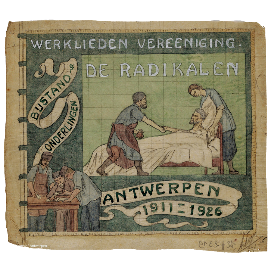 Vaandel van de Werkliedenvereniging De Radikalen - FelixArchief